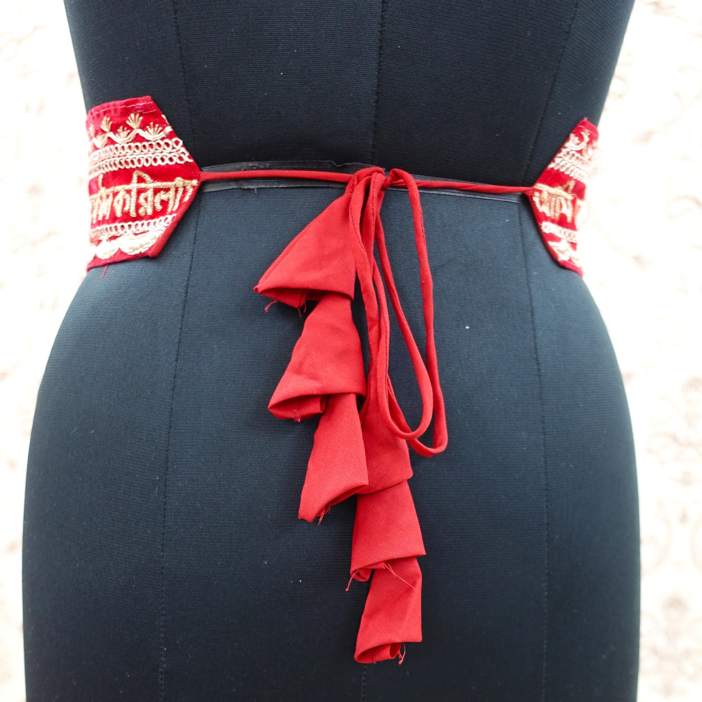 Bengali Scripted Traditional Golden Embroidered Waist Hip Belt Kamarba