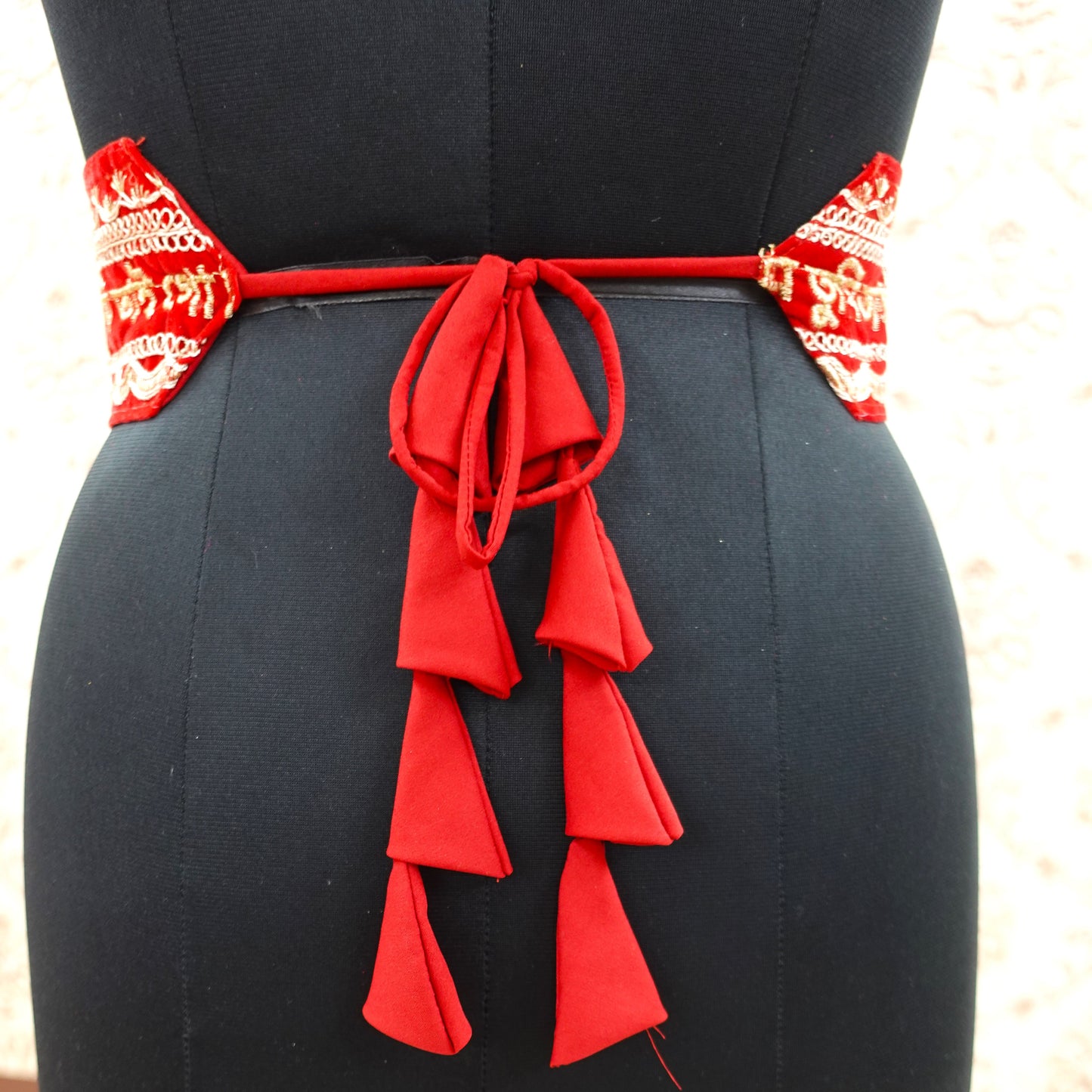 Bengali Scripted Traditional Golden Embroidered Waist Hip Belt Kamarba