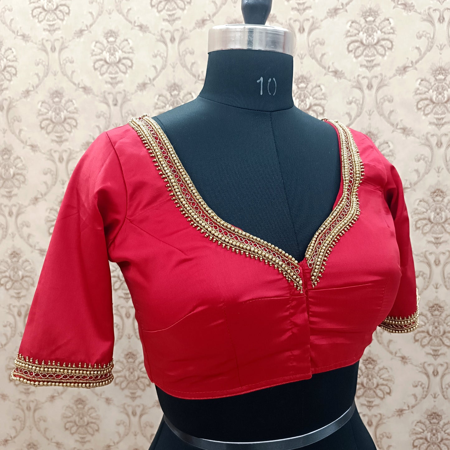 Gorgeous Katan Silk Hand Aari Work Designer Handmade Blouse
