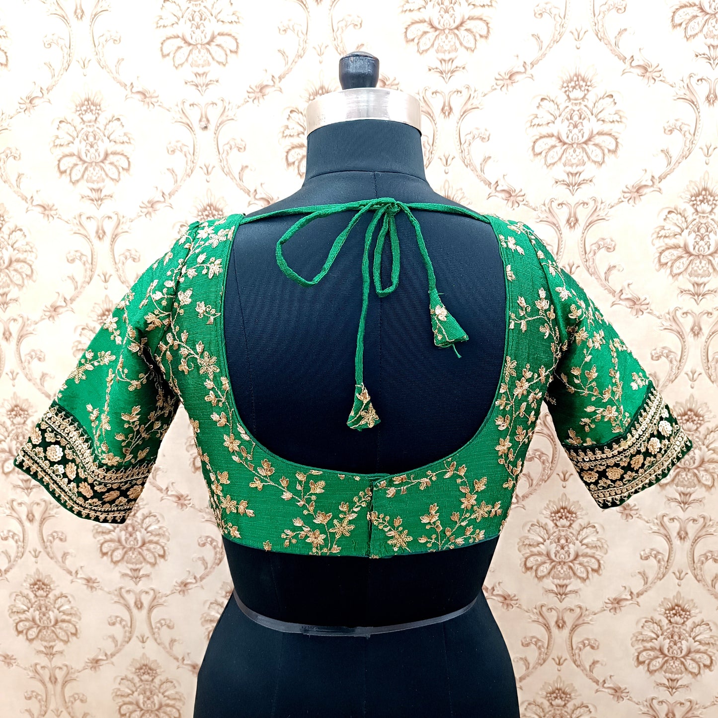 Dark Green Jaal Embroidery Sabyasachi Cut Work Designer Blouse