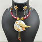 Gold Plated Parrot Design Shell Work Pola Necklace