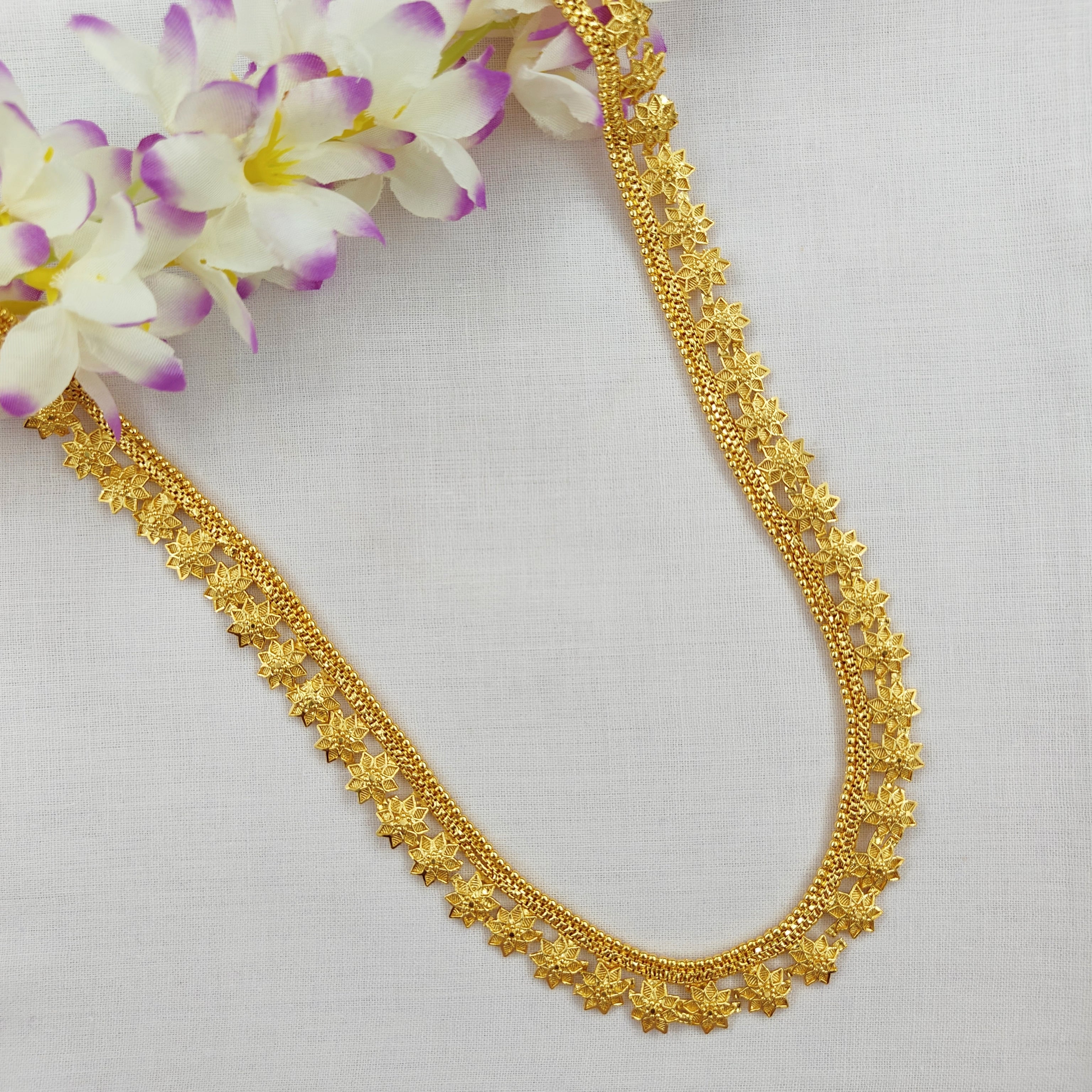 Floral Gold Necklace - Indian Jewellery Designs