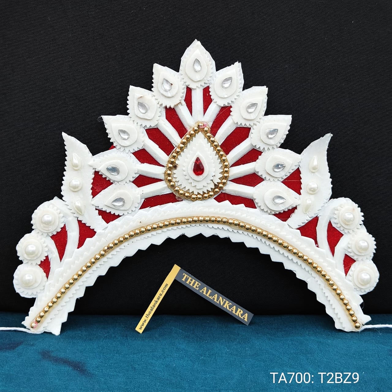 Women's Bengali Wedding Shola Bridal Crown/ Tahia Mukut/ Sheethi Mukut - Shaambhavi