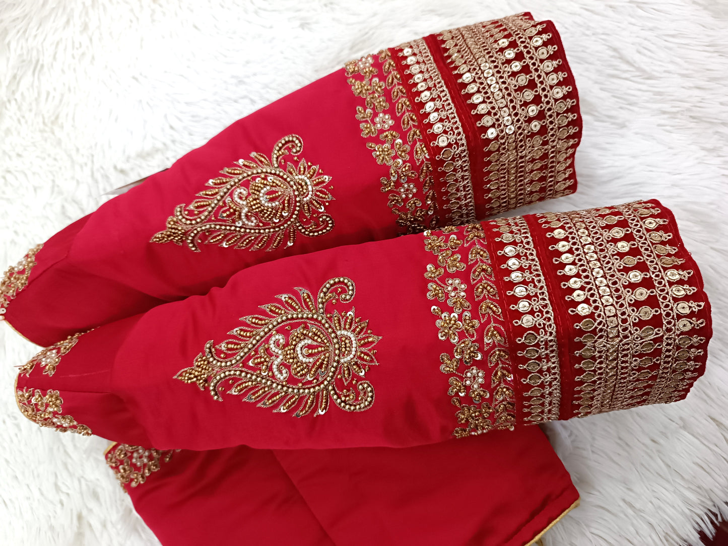 Red Benarsi Silk Zardozi Hand Work Bridal blouse