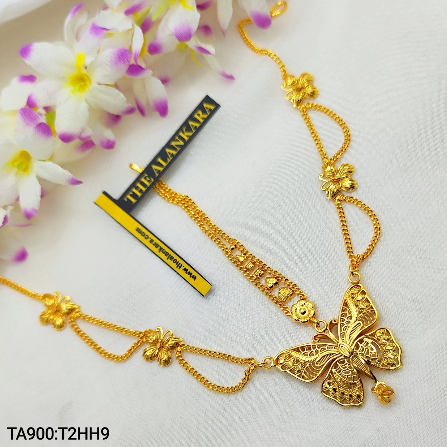 Butterfly Bengali Traditional Gold Plated Tiara Tikli - Mangtika