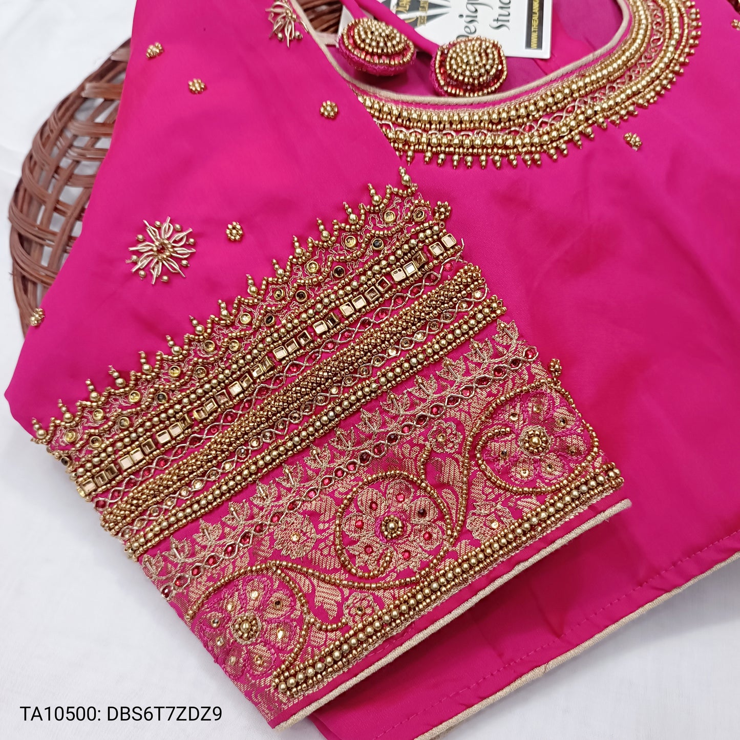 Rani Hand Embroidery Aari Worked Bridal Designer Blouse