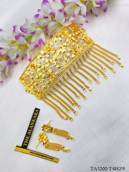 Latapata Design Lohori Golden Choker Set With Earrings